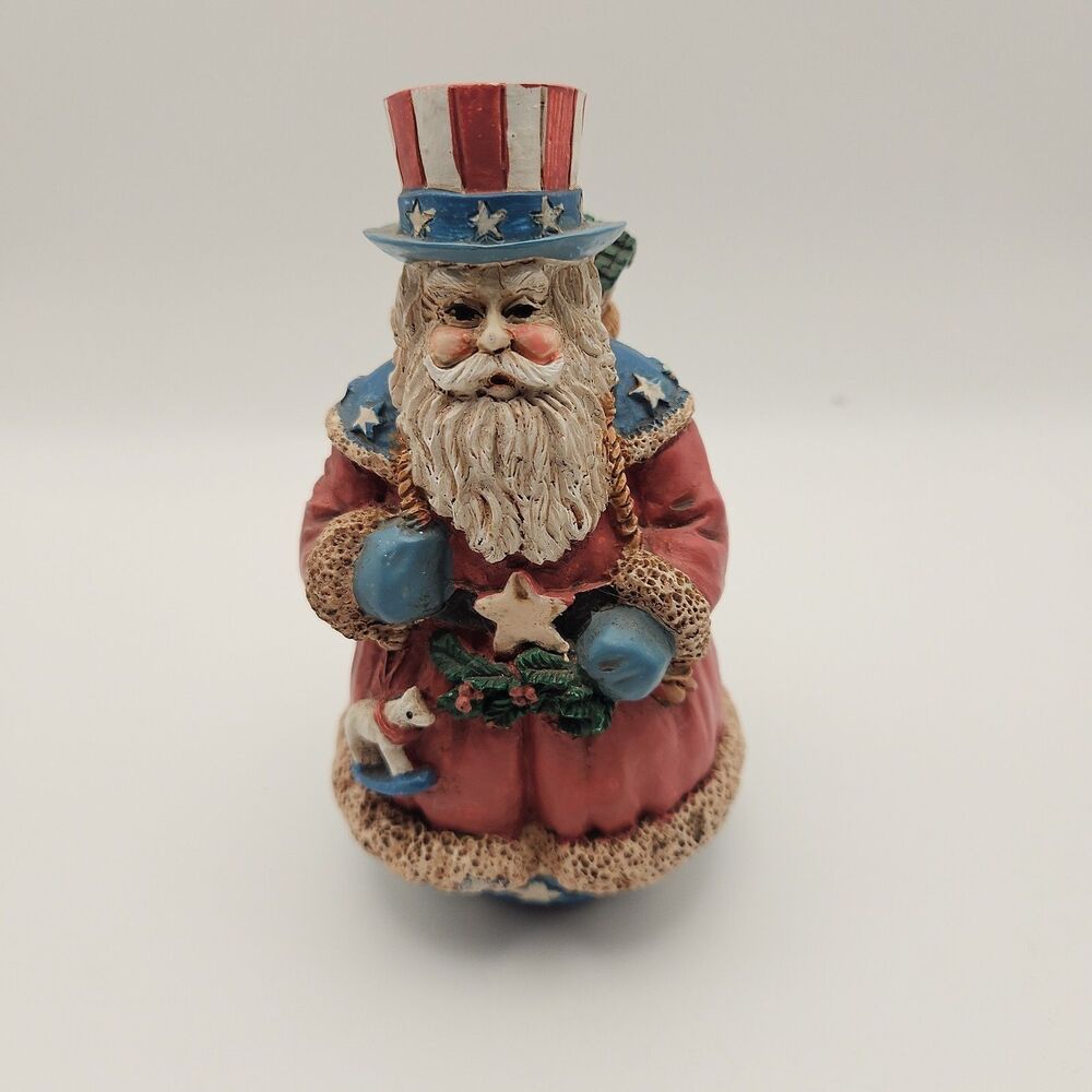 Patriotic Santa Claus Uncle Sam Figurine Americana Christmas